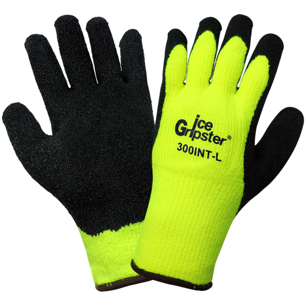 INSULATED ACRYLIC/TERRYCLOTH GLOVE, FLAT DIPPED RUBBER, SIZES SMALL-XL, 6 DZ PER CASE